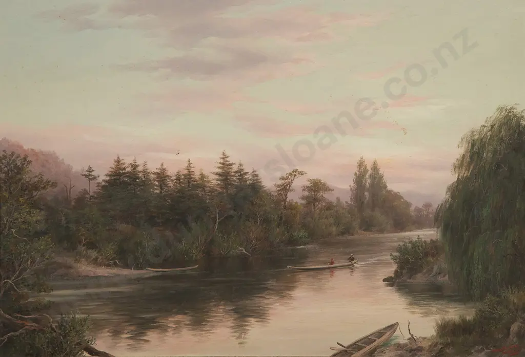 William George Baker (1864-1929) - Waikato River Image 1++