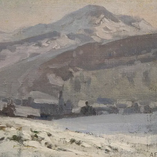 Archibald Nicoll (1886-1952) - Snow on Arthurs Seat Edinburgh