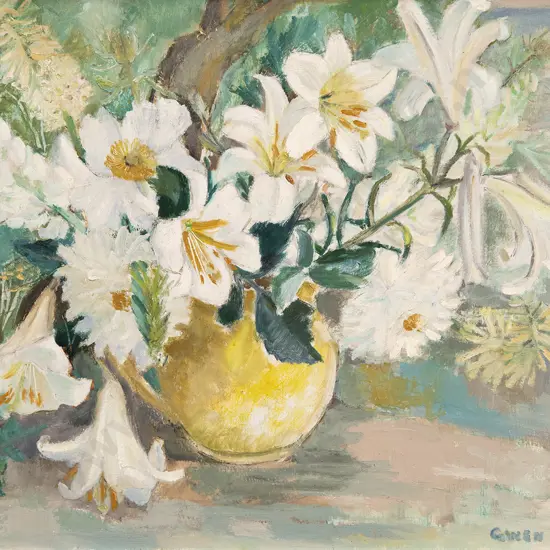 Gwen Knight (1888-1974) - Still Life with White Blooms