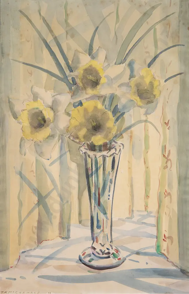 T A McCormack (1883-1973) - Still Life with Daffodils Image 1++