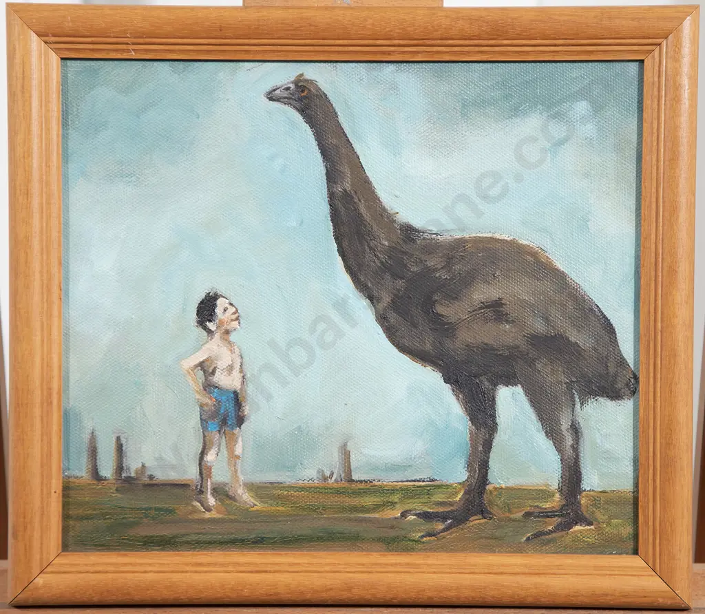 Joanna Braithwaite (b 1962) - Untitled (Boy with Moa) Image 1++