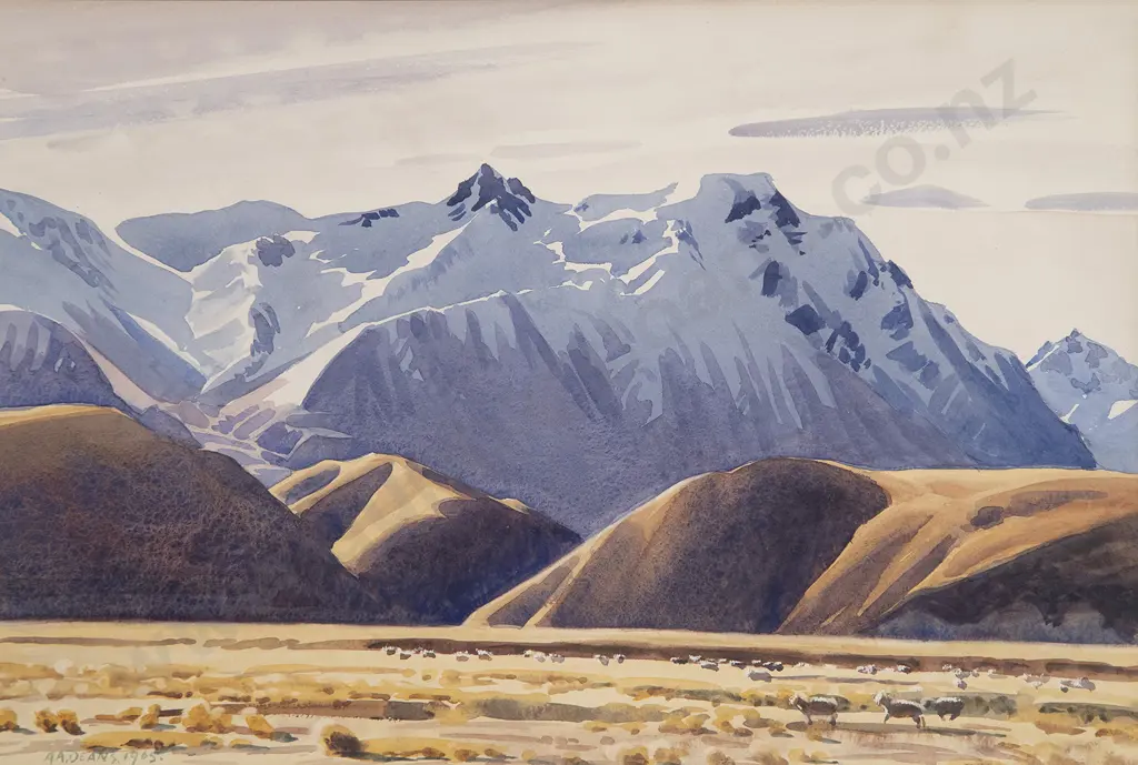 A Austen Deans (1915-2011) - Mt Sinclair & Mesopotamia Downs Image 1++