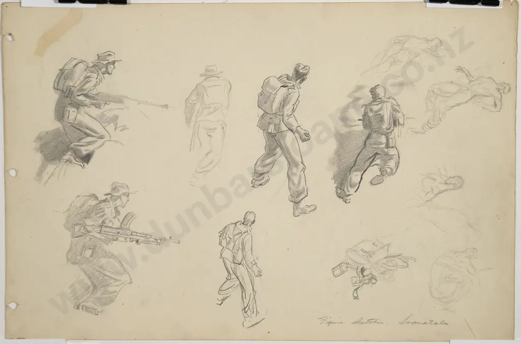 Russell Clark (1905-66) - Figure Sketches Soanatalu (Solomon Islands) Image 1++