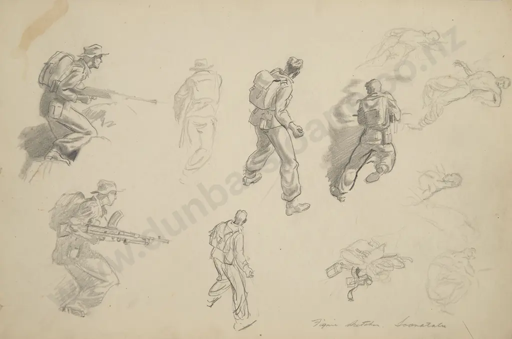 Russell Clark (1905-66) - Figure Sketches Soanatalu (Solomon Islands) Image 1++