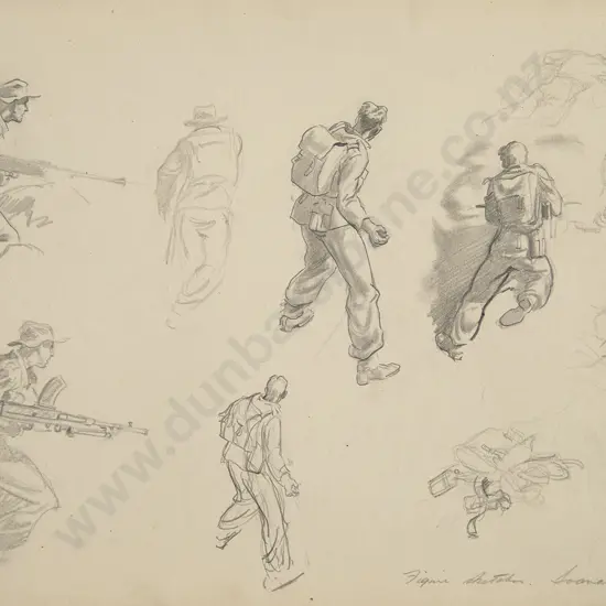 Russell Clark (1905-66) - Figure Sketches Soanatalu (Solomon Islands)