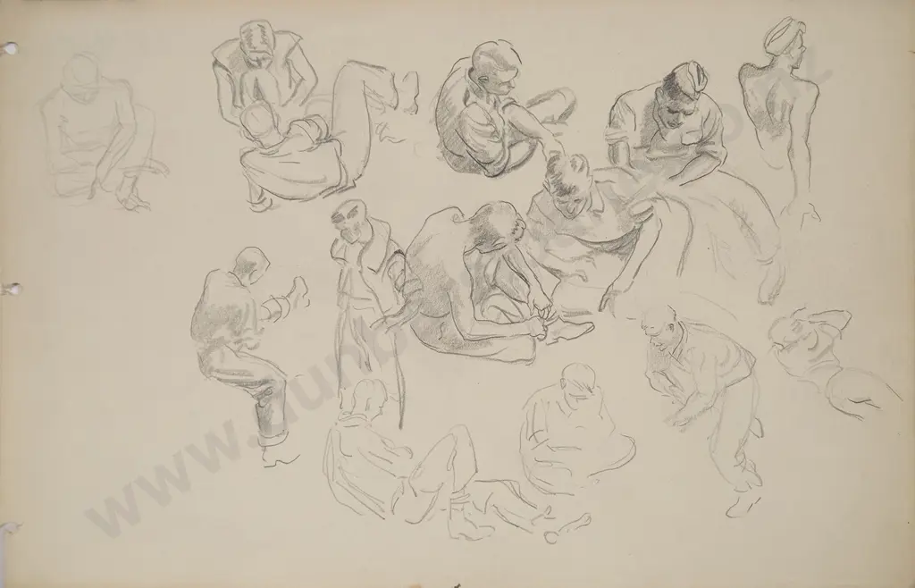 Russell Clark (1905-66) - Figure Sketches Image 1++
