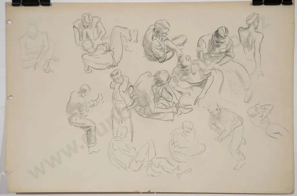 Russell Clark (1905-66) - Figure Sketches Image 1++
