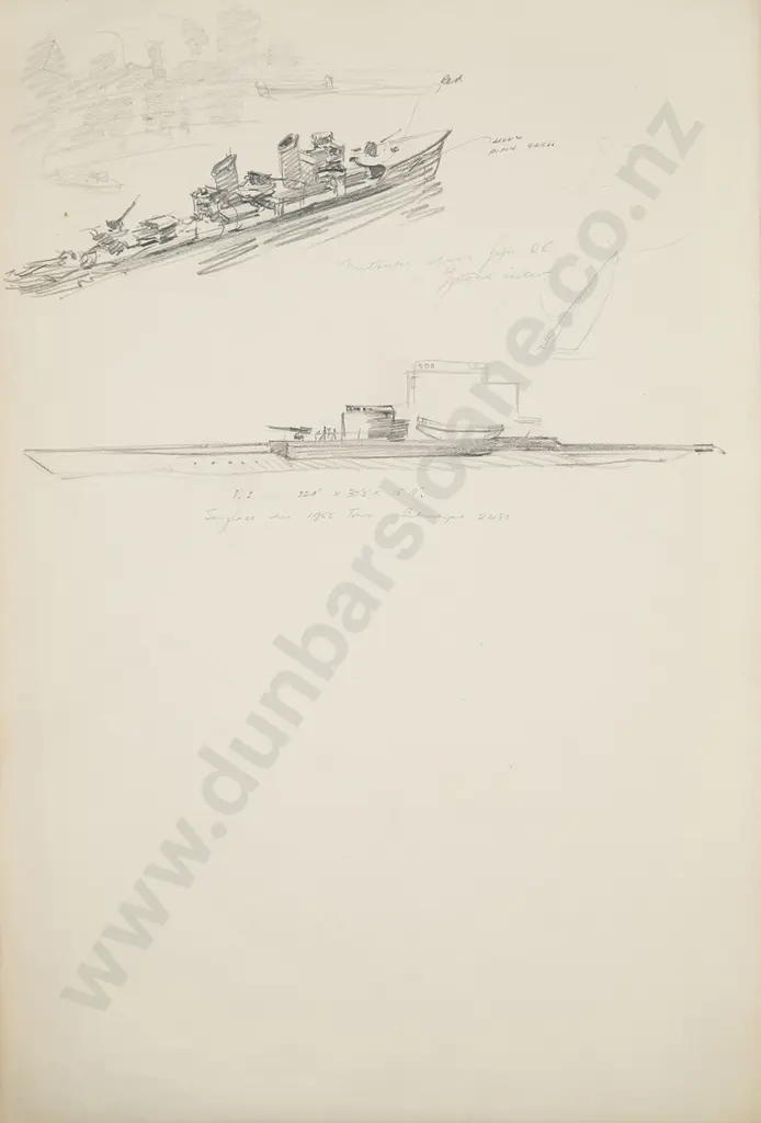 Russell Clark (1905-66) - Two Battleship Studies Image 1++