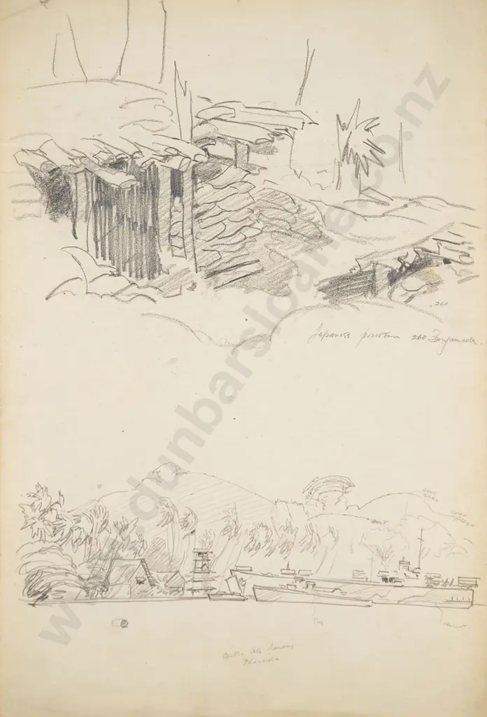 Russell Clark (1905-66) - Two Battleship Studies Image 1++