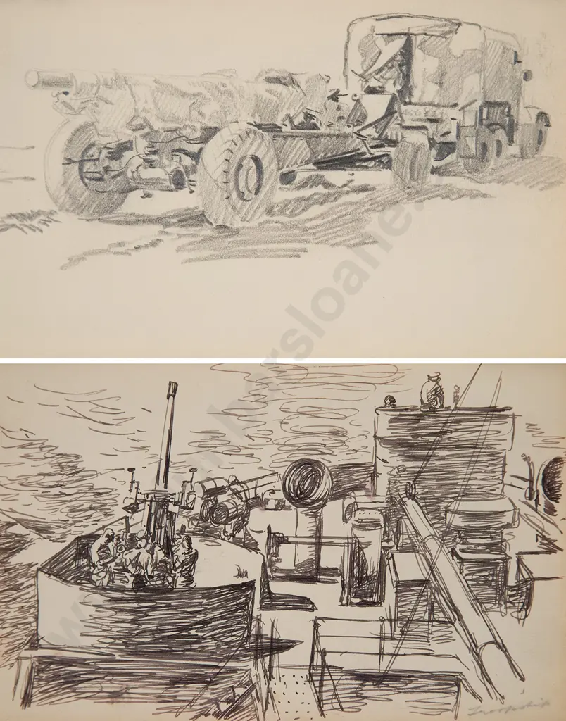 Russell Clark (1905-66) - Two War Related Studies Image 1++