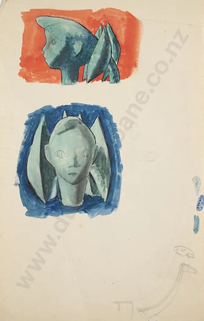 Russell Clark (1905-66) - Sketches for 'Small Girl with Hair Ribbons' Image 1++
