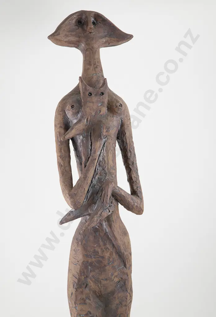 Muriel Moody Ceramic Sculpture of Woman with Cat Image 1++