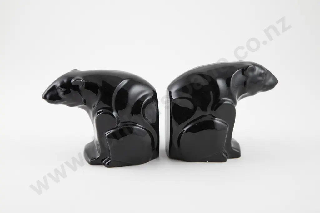 Crown Lynn Pair Polar Bear Bookends Image 1++