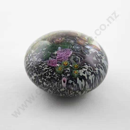 Peter Raos Art Glass Pacific Domed Paper Weight