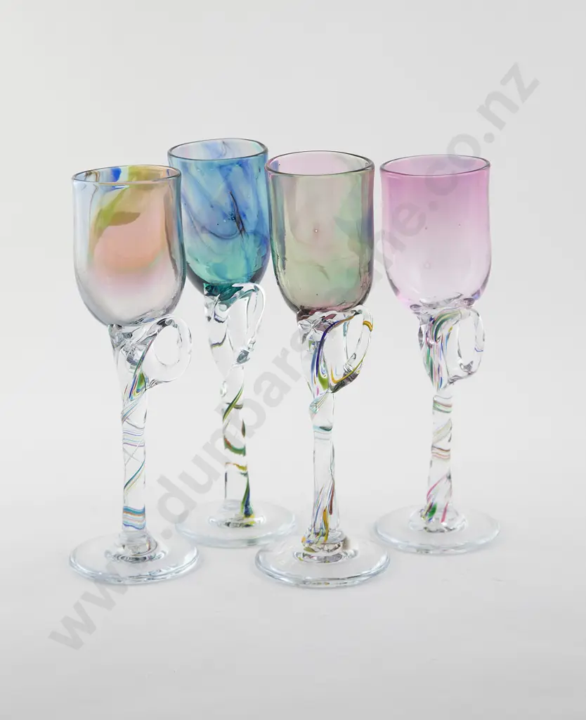 Peter Viesnik Four Handblown Glass Goblets Image 1++