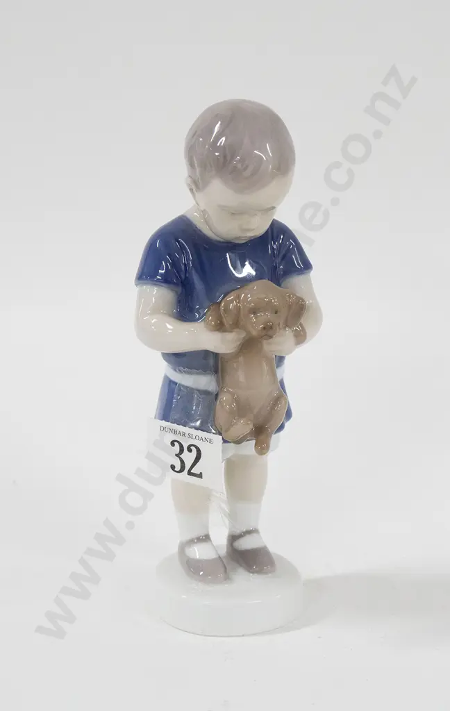 B&G Figure Of Child With Puppy Image 1++