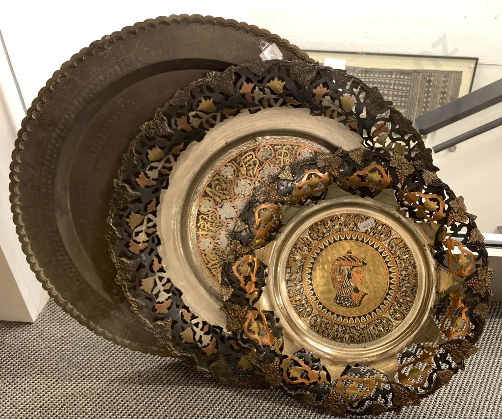 Three Eastern Copper Trays Image 1++