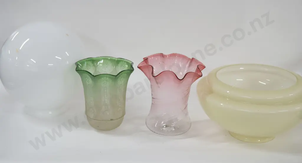 Four Various Glass Lightshades Image 1++