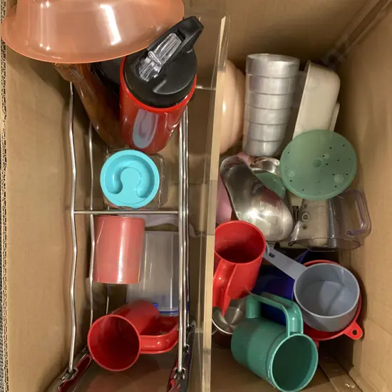 Box Of Tupperware And Kitchenware