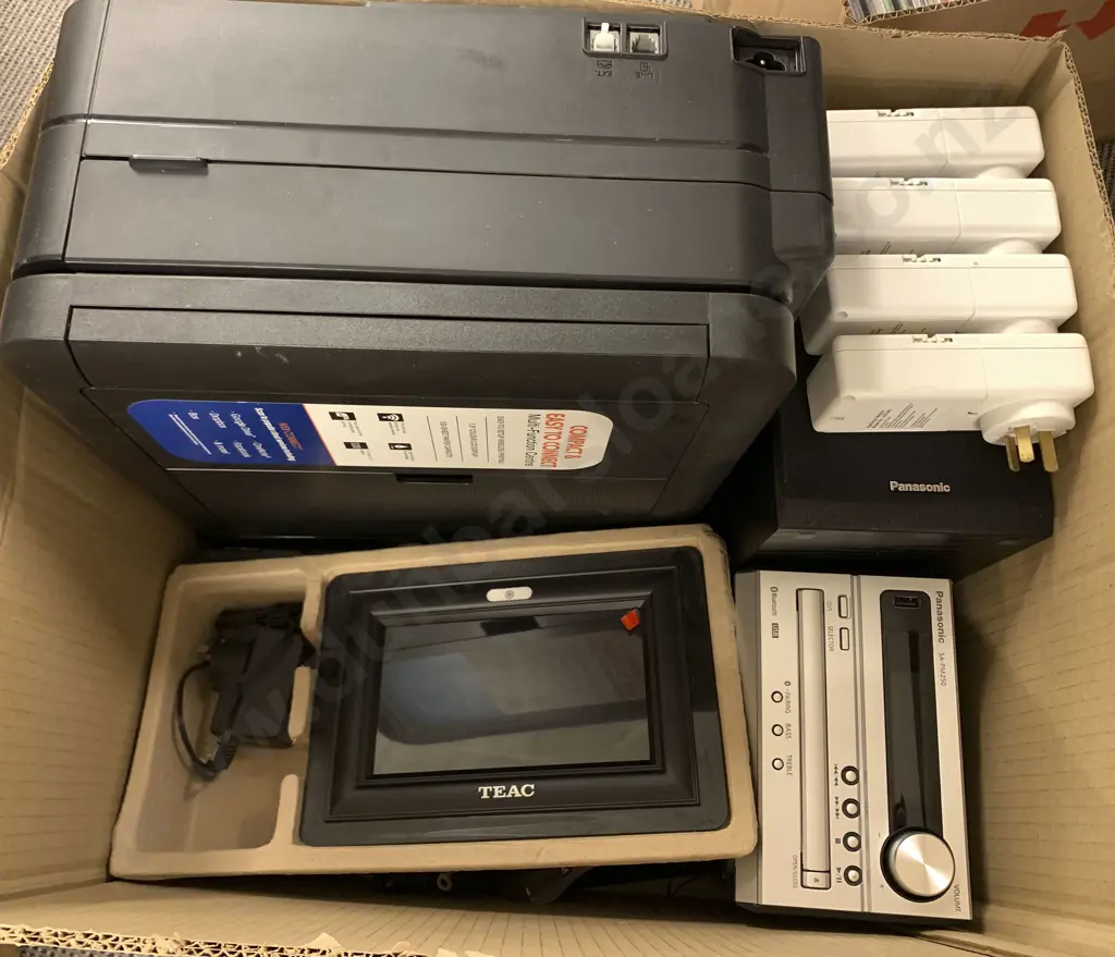 Three Boxes Of Electronics And CDs Image 1++