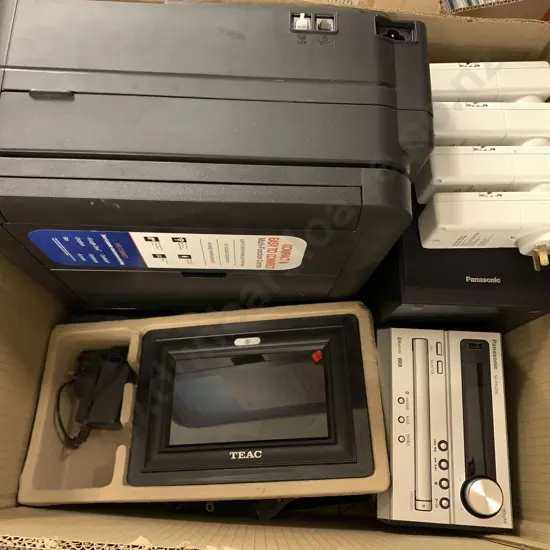 Three Boxes Of Electronics And CDs