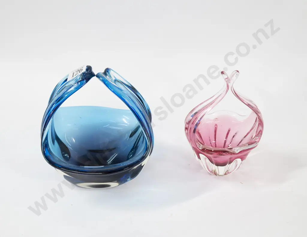 Two Art Glass Baskets Image 1++