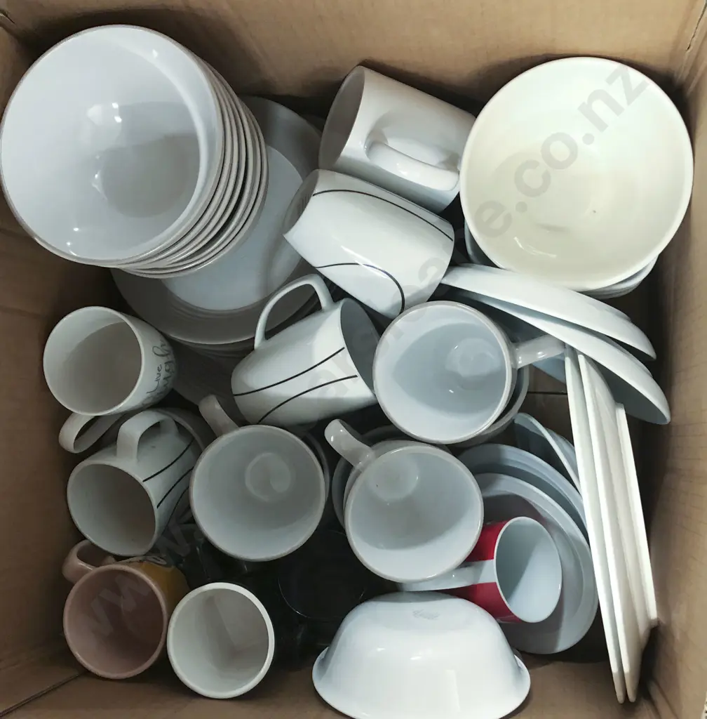 Box Of Assorted Kitchen Crockery Image 1++