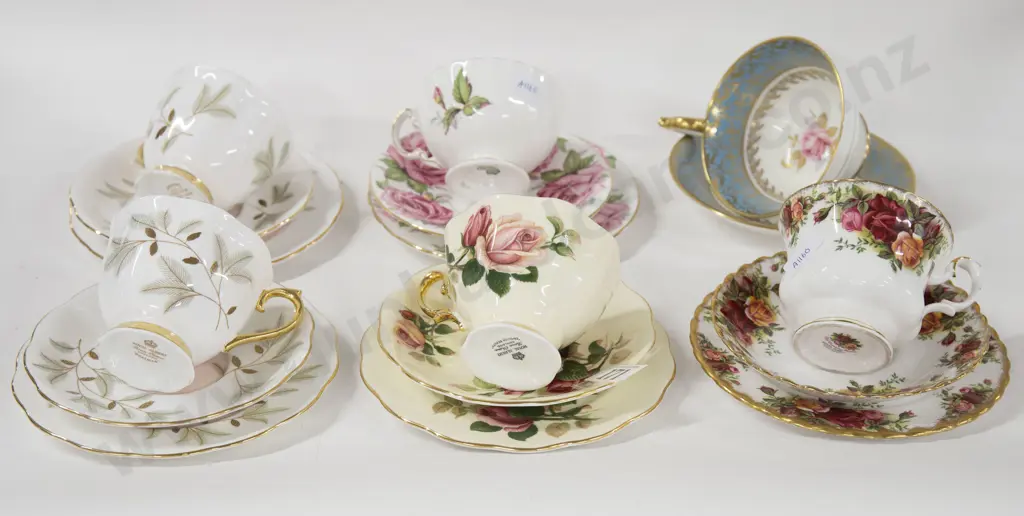 Six Fancy China Cups And Saucers Including Aynsley And Royal Albert Image 1++