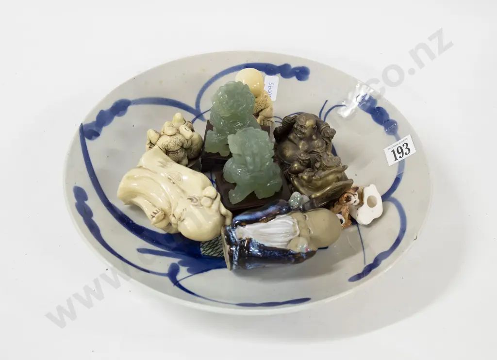 Quantity Of Assorted Asian Ornaments Including Jade-Style Temple Dogs Etc. Image 1++