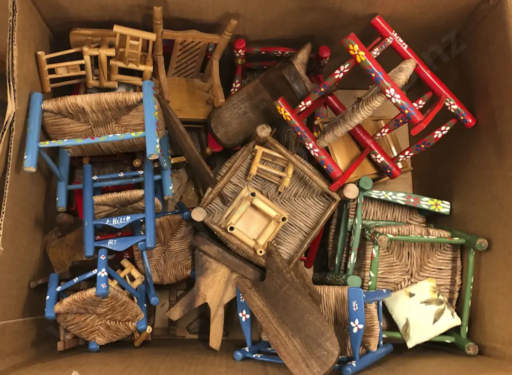 Box Of Assorted Doll Furniture Image 1++