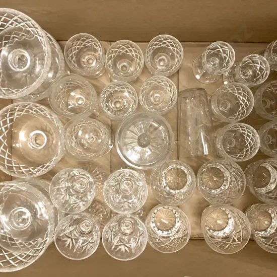 Small Quantity Of Assorted Crystal Drinking Glasses