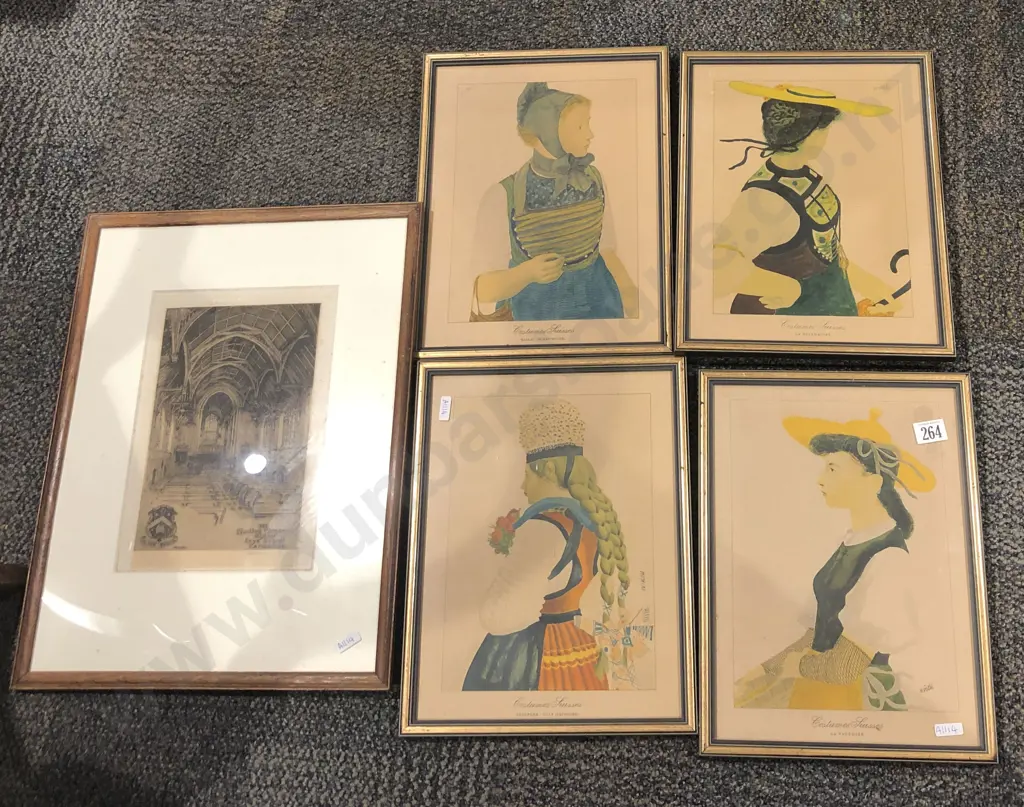 Etching of The Moultoy Memorial and Set of Four Prints Image 1++
