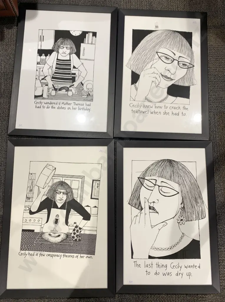 Set of Five Black and White Prints Image 1++