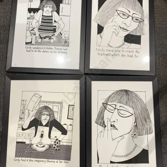 Set of Five Black and White Prints