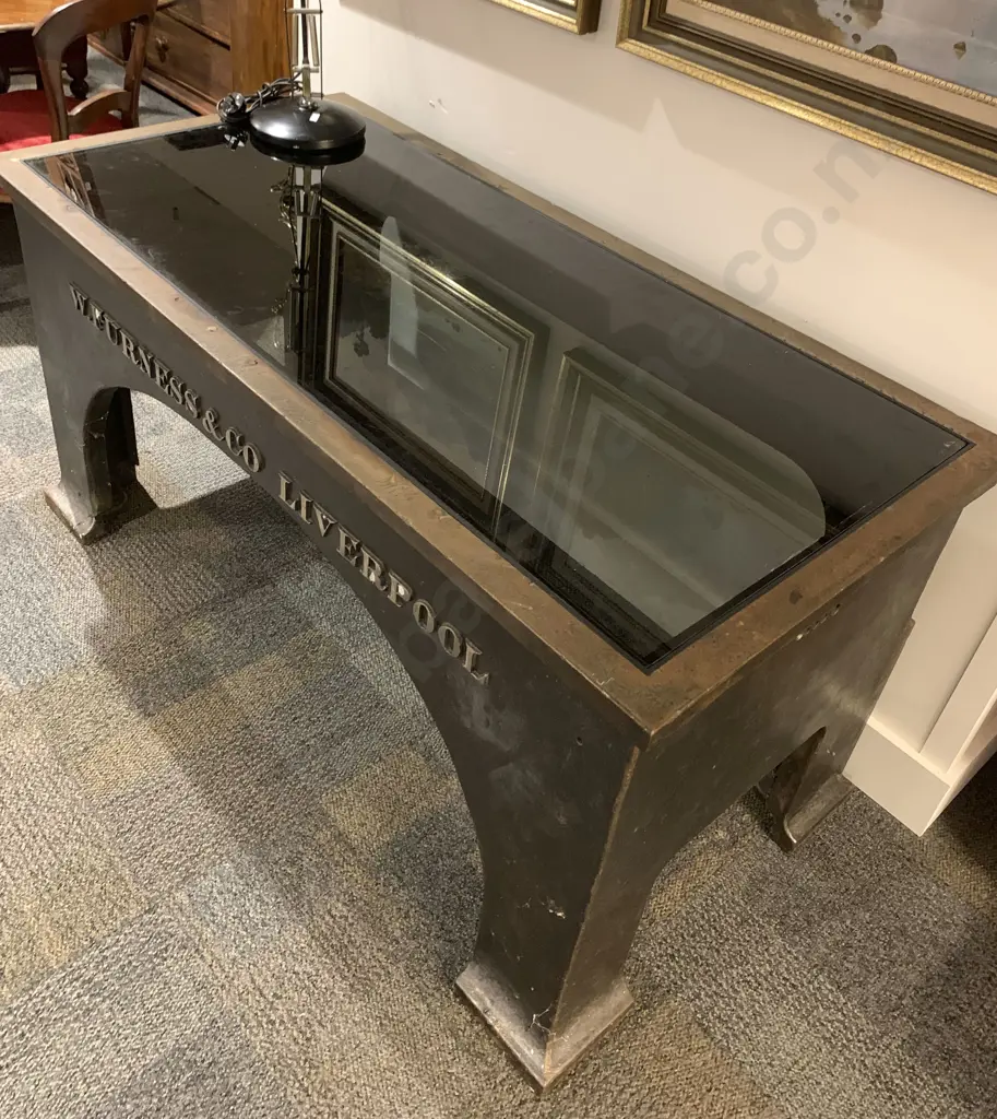 Victorian W Furness & CO. Liverpool Cast Iron Desk Image 1++