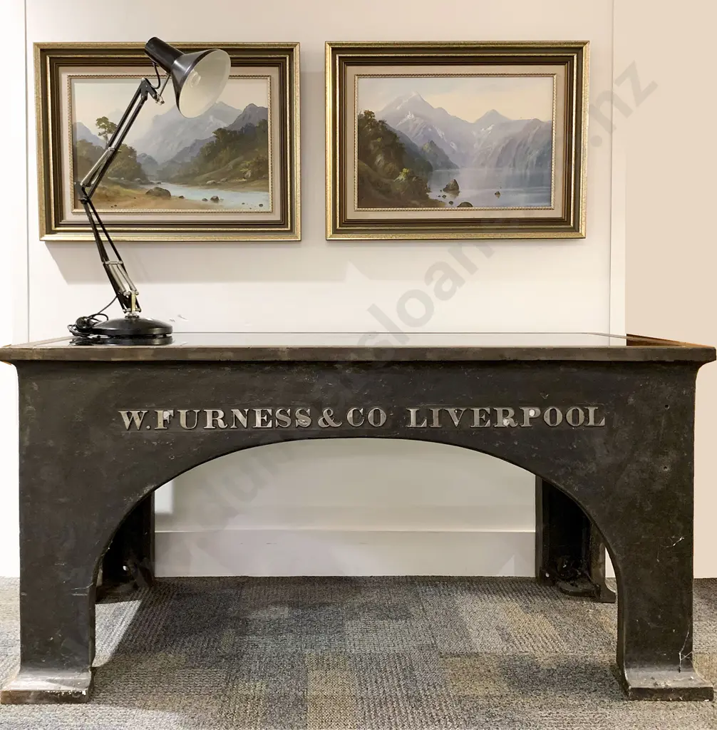 Victorian W Furness & CO. Liverpool Cast Iron Desk Image 1++