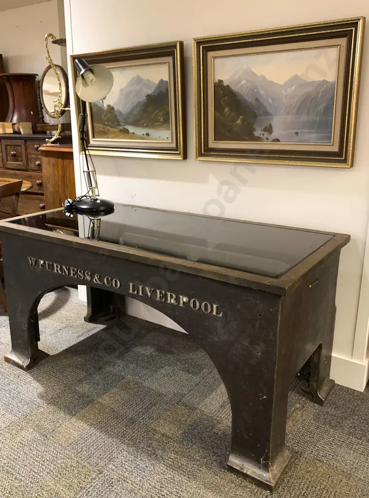 Victorian W Furness & CO. Liverpool Cast Iron Desk Image 1++