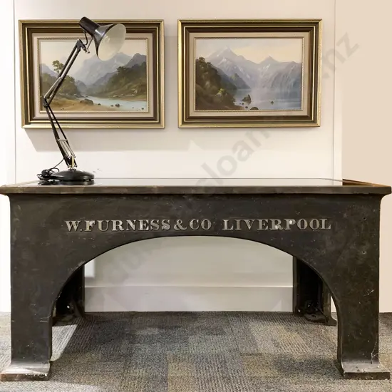 Victorian W Furness & CO. Liverpool Cast Iron Desk