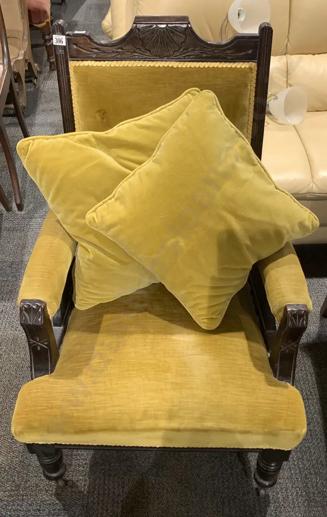 Late Victorian Grandfather Chair Image 1++