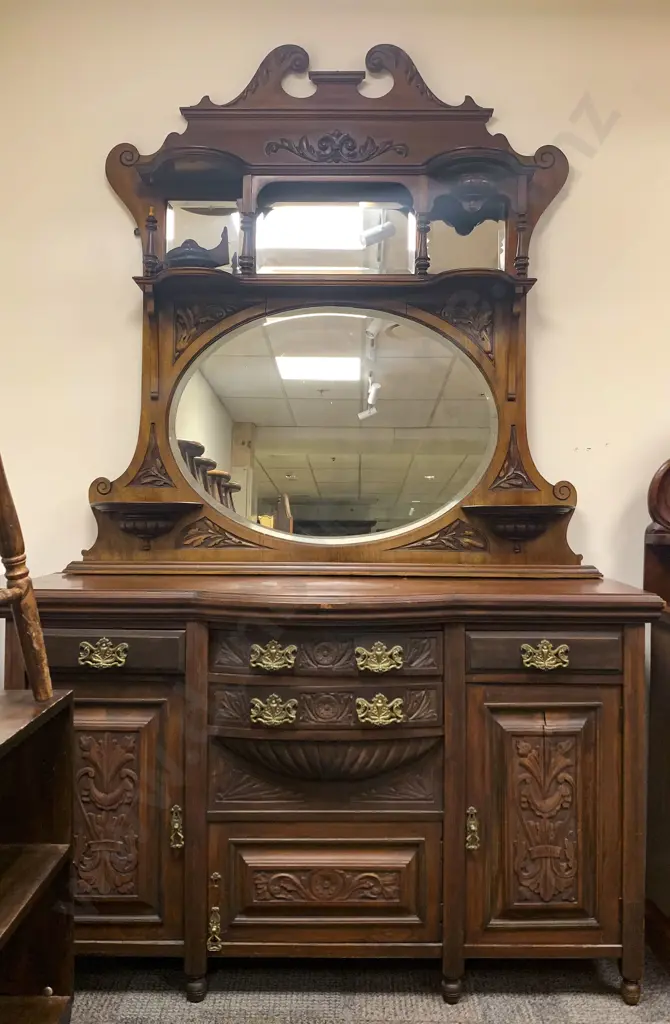 Victorian Sideboard with overmantel mirror back Image 1++