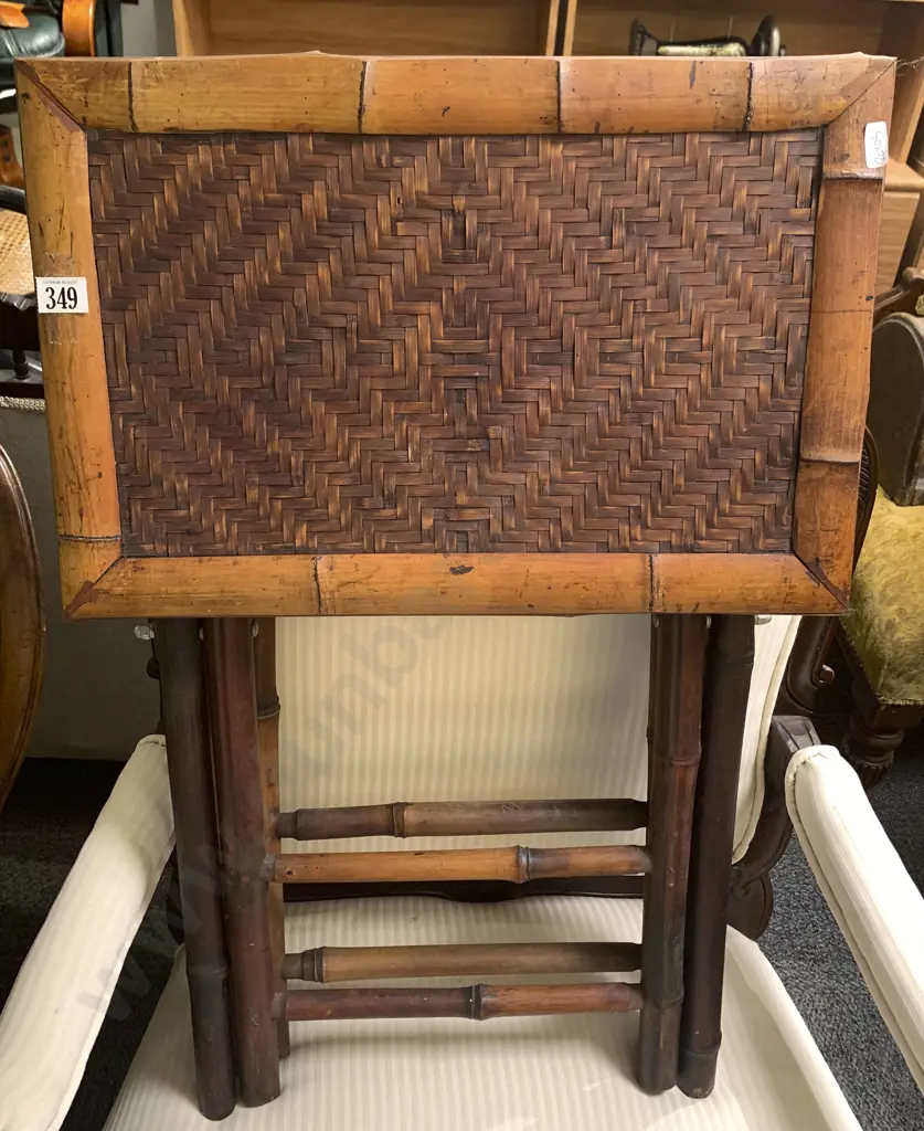 Pair of Bamboo Folding Tables Image 1++