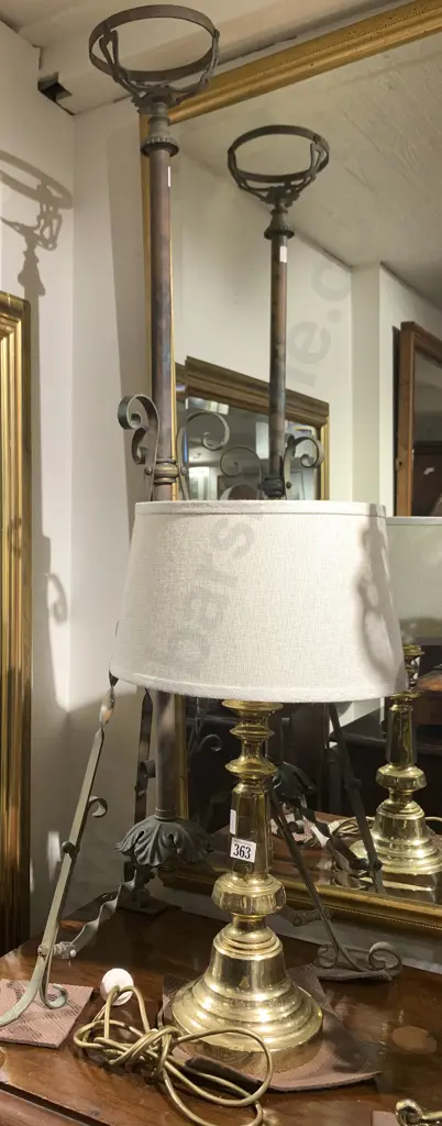 Brass Table Lamp and Wrought Metal Lamp Base Image 1++