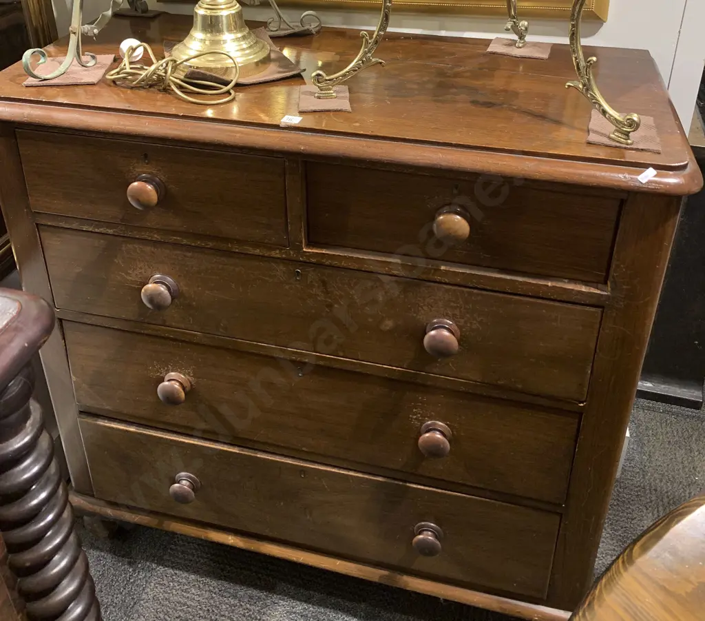 Colonial Five Drawer Flat Front Chest Image 1++