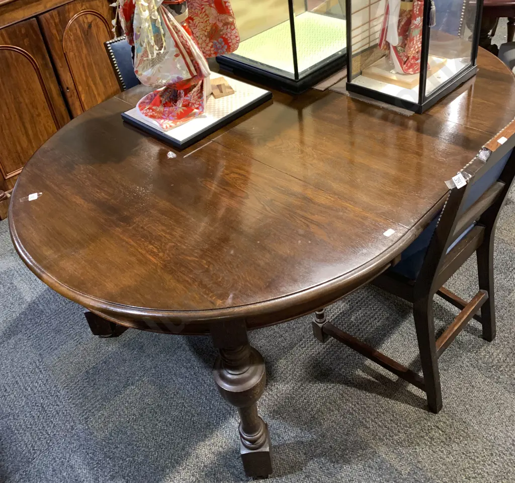 Edwardian Oak Six Piece Dining Room Suite Image 1++