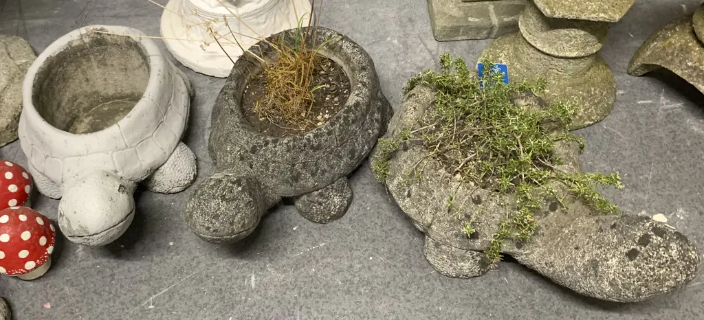 Three Tortoise Form Planters Image 1++