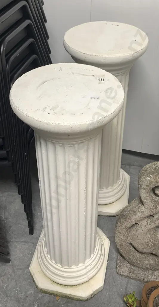 Pair of Painted Garden Columns Image 1++