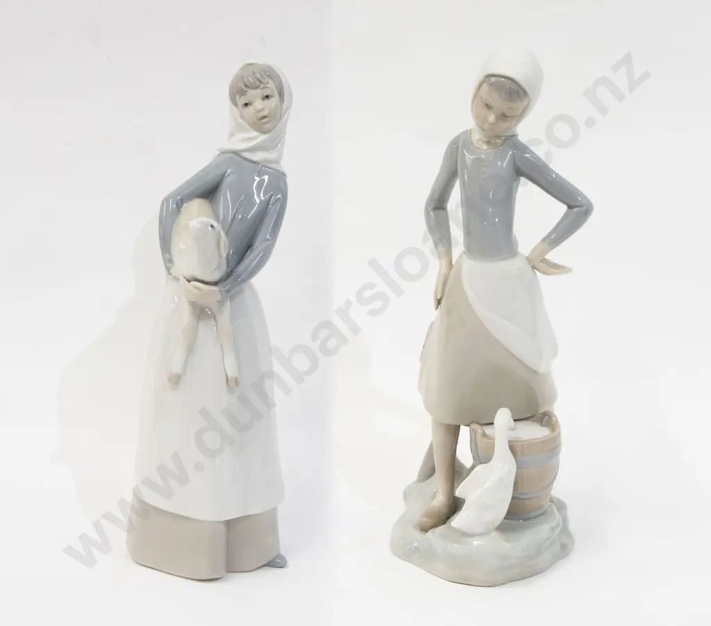 Lladro Figure of Lady with Lamb together with other Lladro Figure (AF) Image 1++