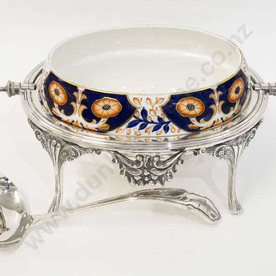 S/P Warming Dish with Ceramic Liner and S/P Ladle