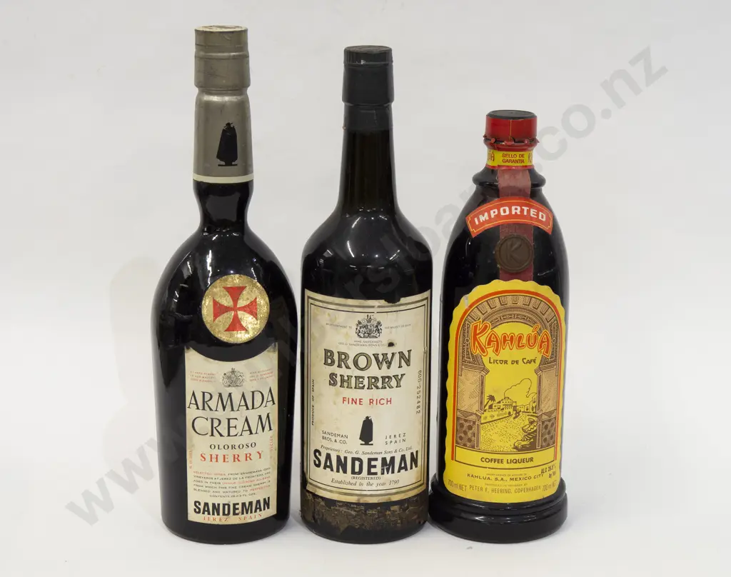 Two Bottles of Sherry with Bottle of Kalua (opened) Image 1++