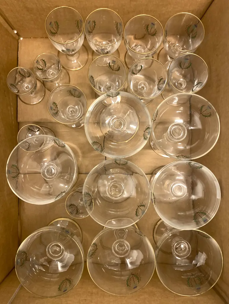 Lot of Assorted Stemmed and Crested Crystal Image 1++
